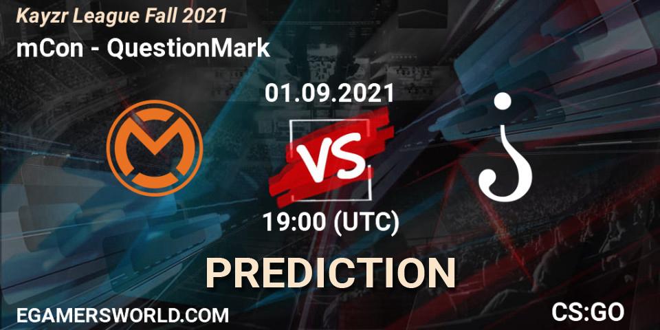 mCon - QuestionMark: прогноз. 01.09.2021 at 19:00, Counter-Strike (CS2), Kayzr League Fall 2021