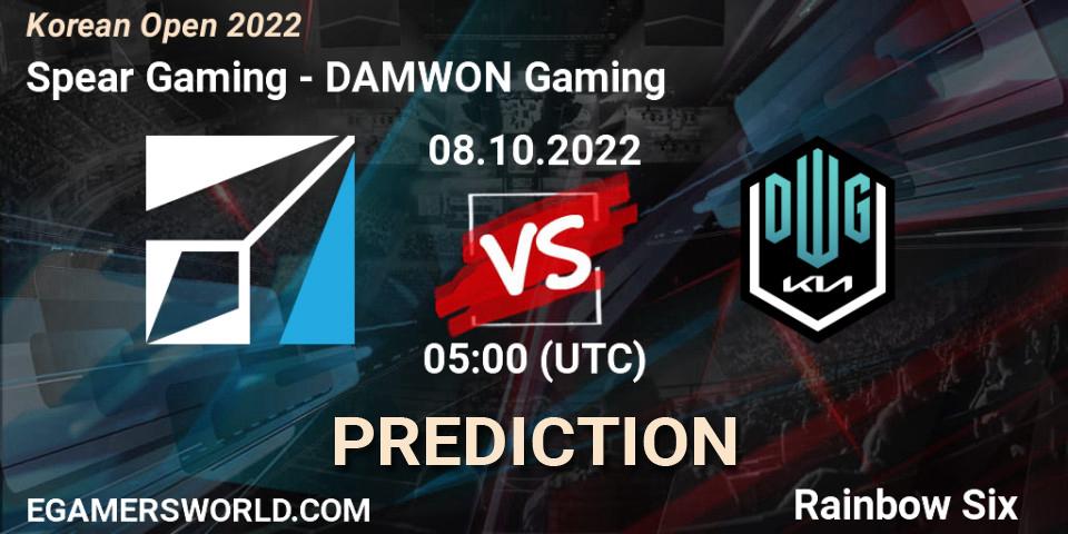 Spear Gaming - DAMWON Gaming: прогноз. 08.10.2022 at 05:00, Rainbow Six, Korean Open 2022