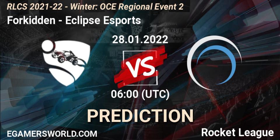 Forkidden - Eclipse Esports: прогноз. 28.01.22, Rocket League, RLCS 2021-22 - Winter: OCE Regional Event 2