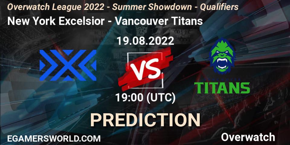 New York Excelsior - Vancouver Titans: прогноз. 19.08.22, Overwatch, Overwatch League 2022 - Summer Showdown - Qualifiers