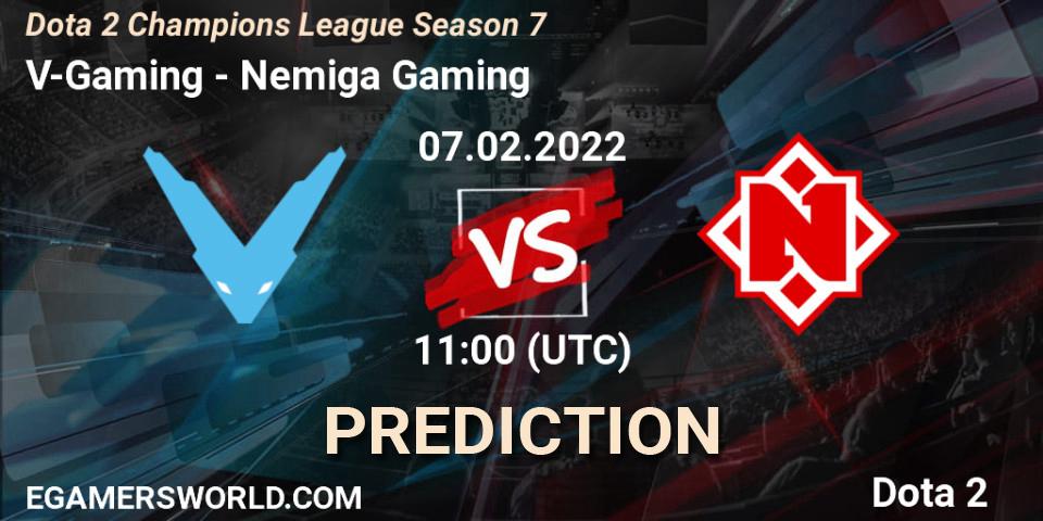 V-Gaming - Nemiga Gaming: прогноз. 07.02.2022 at 11:00, Dota 2, Dota 2 Champions League 2022 Season 7