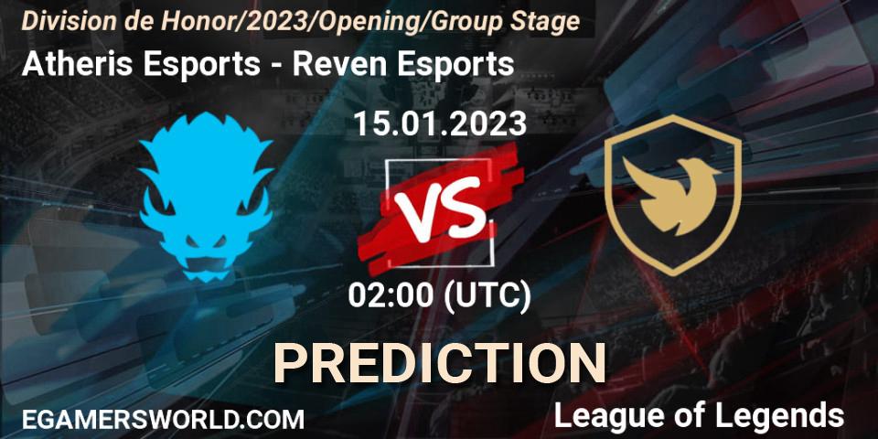 Atheris Esports - Reven Esports: прогноз. 15.01.2023 at 02:00, LoL, División de Honor Opening 2023 - Group Stage