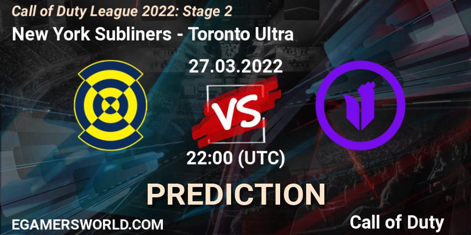 New York Subliners - Toronto Ultra: прогноз. 27.03.22, Call of Duty, Call of Duty League 2022: Stage 2