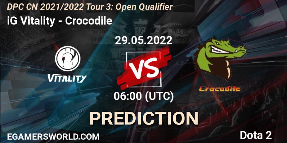 iG Vitality - Crocodile: прогноз. 29.05.2022 at 06:02, Dota 2, DPC CN 2021/2022 Tour 3: Open Qualifier