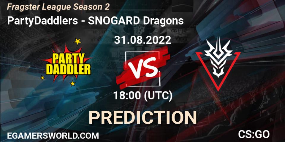 PartyDaddlers - SNOGARD Dragons: прогноз. 31.08.2022 at 18:00, Counter-Strike (CS2), Fragster League Season 2