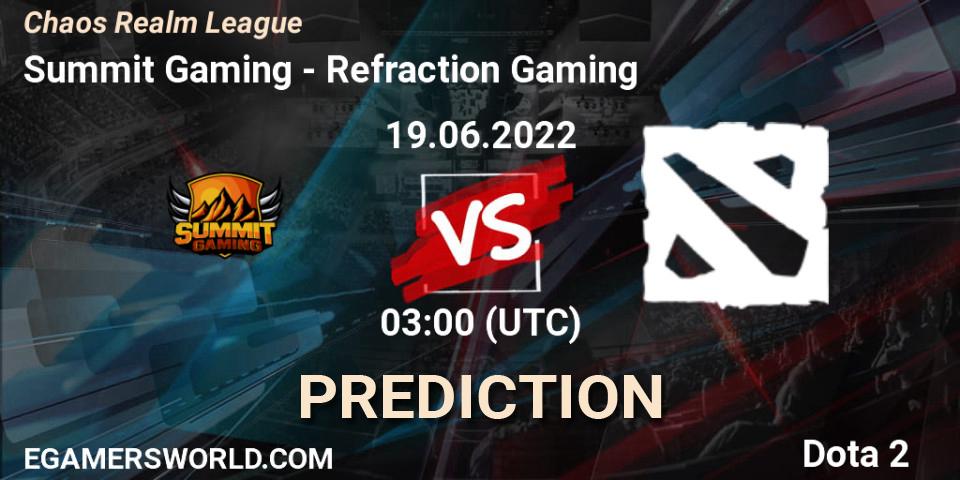 Summit Gaming - Refraction Gaming: прогноз. 18.06.2022 at 03:26, Dota 2, Chaos Realm League 
