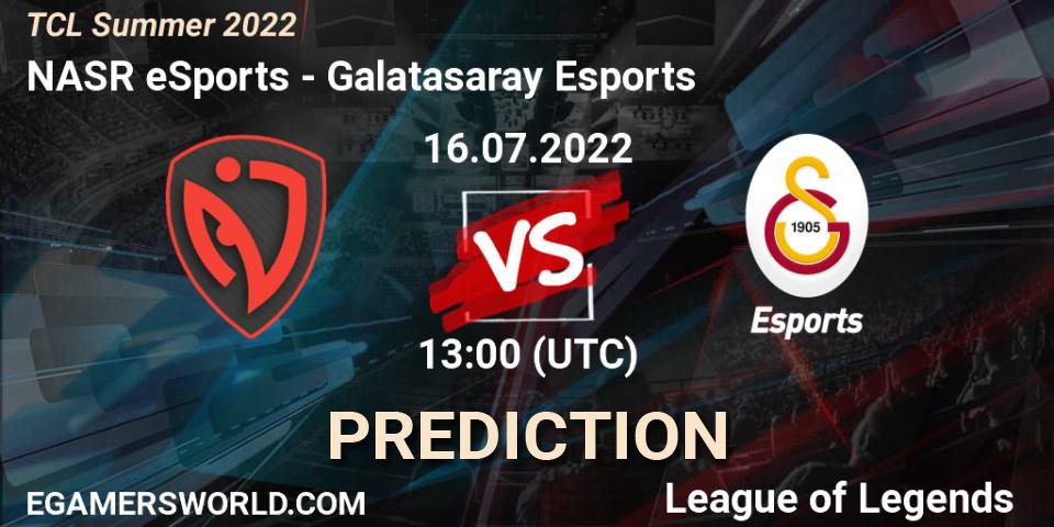 NASR eSports - Galatasaray Esports: прогноз. 16.07.2022 at 15:00, LoL, TCL Summer 2022