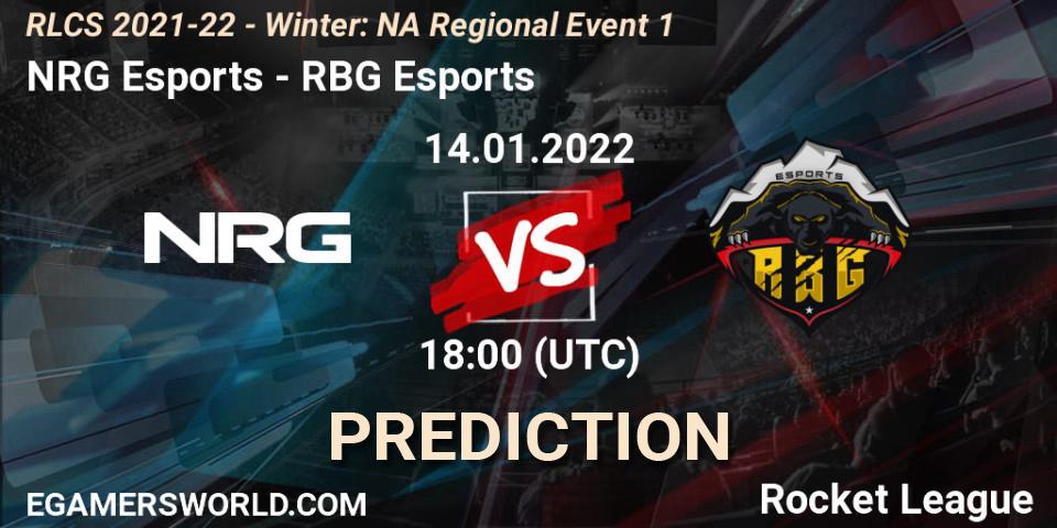NRG Esports - RBG Esports: прогноз. 14.01.22, Rocket League, RLCS 2021-22 - Winter: NA Regional Event 1