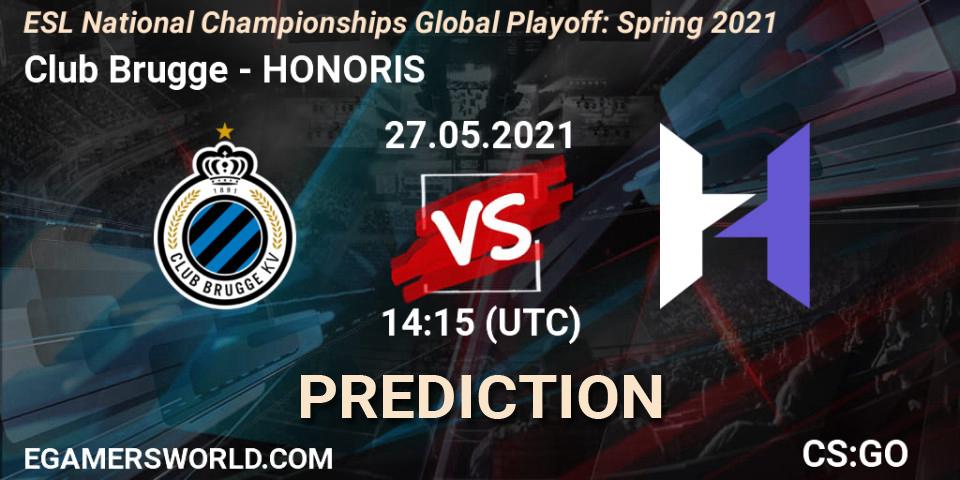 Club Brugge - HONORIS: прогноз. 27.05.21, CS2 (CS:GO), ESL National Championships Global Playoff: Spring 2021