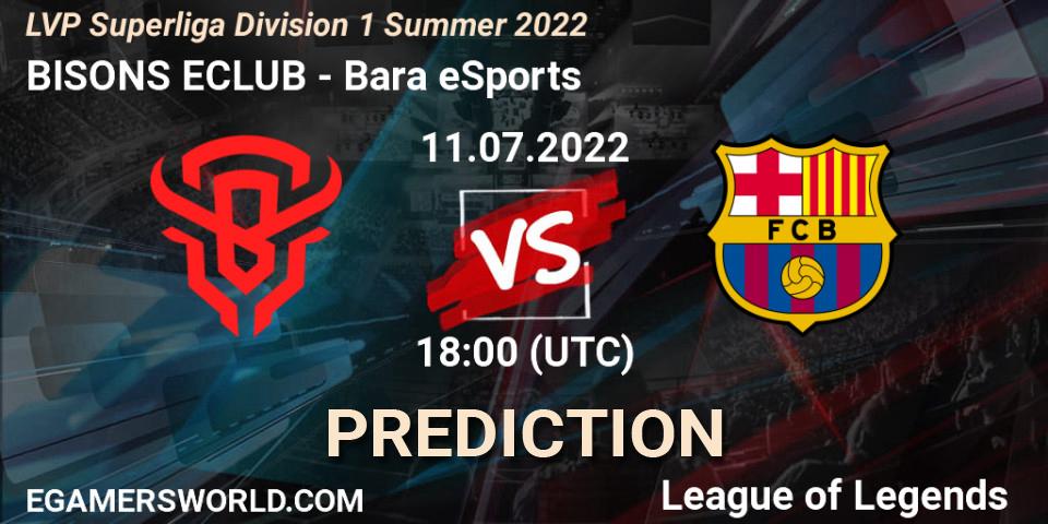 BISONS ECLUB - Barça eSports: прогноз. 11.07.2022 at 18:00, LoL, LVP Superliga Division 1 Summer 2022