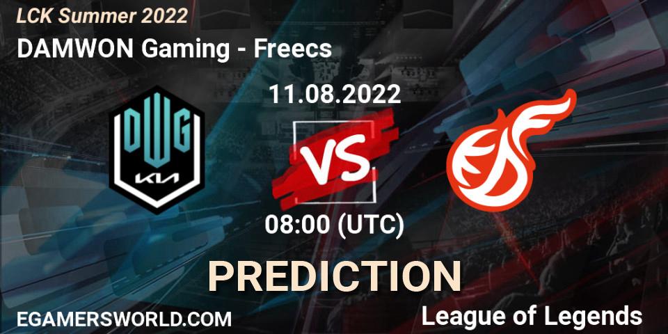 DAMWON Gaming - Freecs: прогноз. 11.08.2022 at 08:00, LoL, LCK Summer 2022