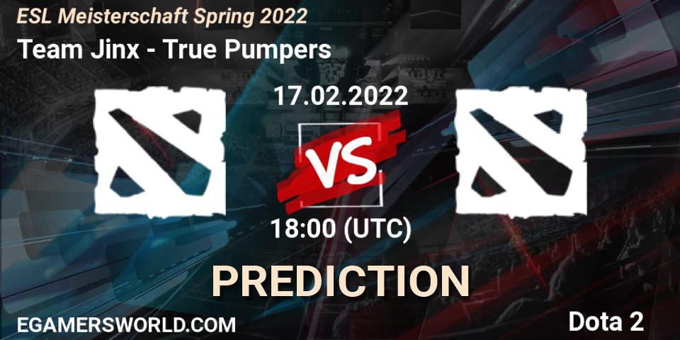 Team Jinx - True Pumpers: прогноз. 17.02.2022 at 18:00, Dota 2, ESL Meisterschaft Spring 2022