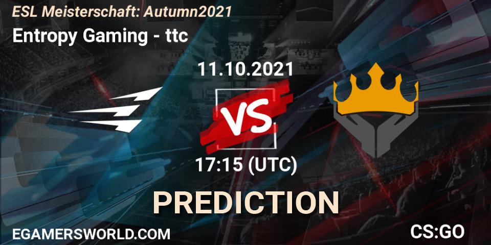 Entropy Gaming - ttc: прогноз. 11.10.2021 at 17:15, Counter-Strike (CS2), ESL Meisterschaft: Autumn 2021