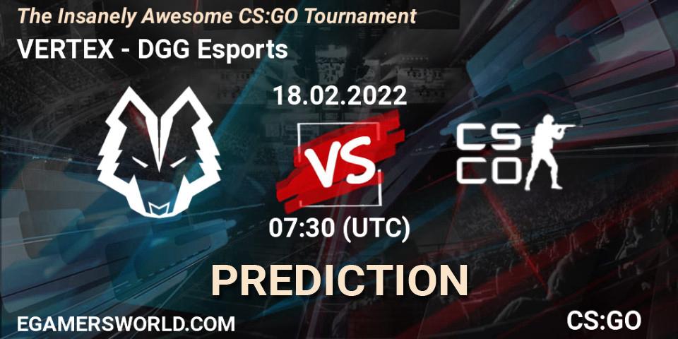 VERTEX - DGG Esports: прогноз. 18.02.2022 at 07:30, Counter-Strike (CS2), The Insanely Awesome CS:GO Tournament