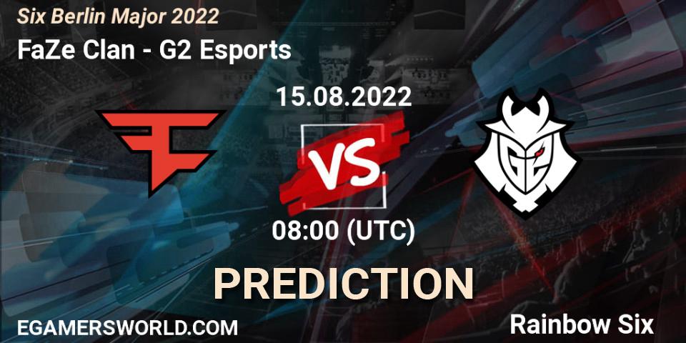 G2 Esports - FaZe Clan: прогноз. 17.08.2022 at 18:40, Rainbow Six, Six Berlin Major 2022