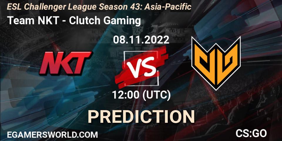 Team NKT - Clutch Gaming: прогноз. 08.11.2022 at 12:00, Counter-Strike (CS2), ESL Challenger League Season 43: Asia-Pacific