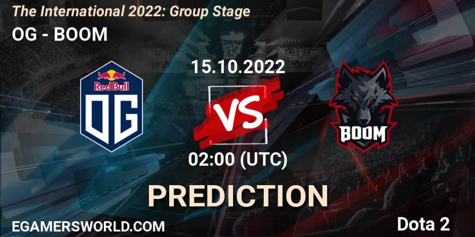 OG - BOOM: прогноз. 15.10.22, Dota 2, The International 2022: Group Stage