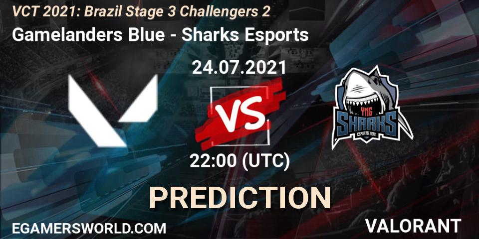Gamelanders Blue - Sharks Esports: прогноз. 24.07.2021 at 22:30, VALORANT, VCT 2021: Brazil Stage 3 Challengers 2