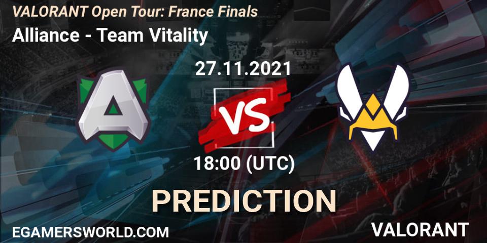 Alliance - Team Vitality: прогноз. 27.11.2021 at 18:00, VALORANT, VALORANT Open Tour: France Finals