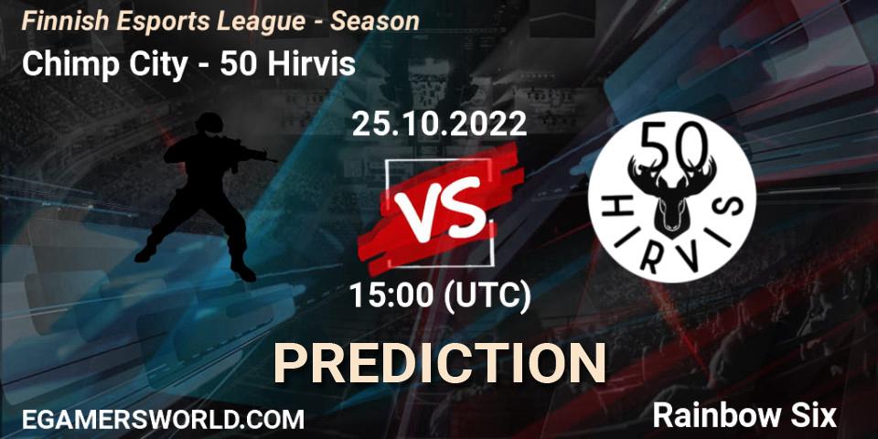 Chimp City - 50 Hirvis: прогноз. 26.10.2022 at 18:00, Rainbow Six, Finnish Esports League - Season 