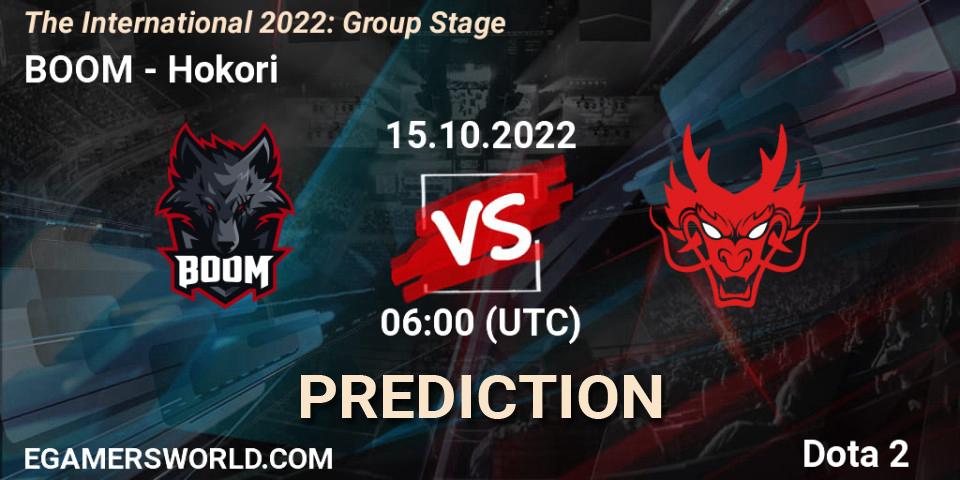 BOOM - Hokori: прогноз. 15.10.2022 at 07:15, Dota 2, The International 2022: Group Stage