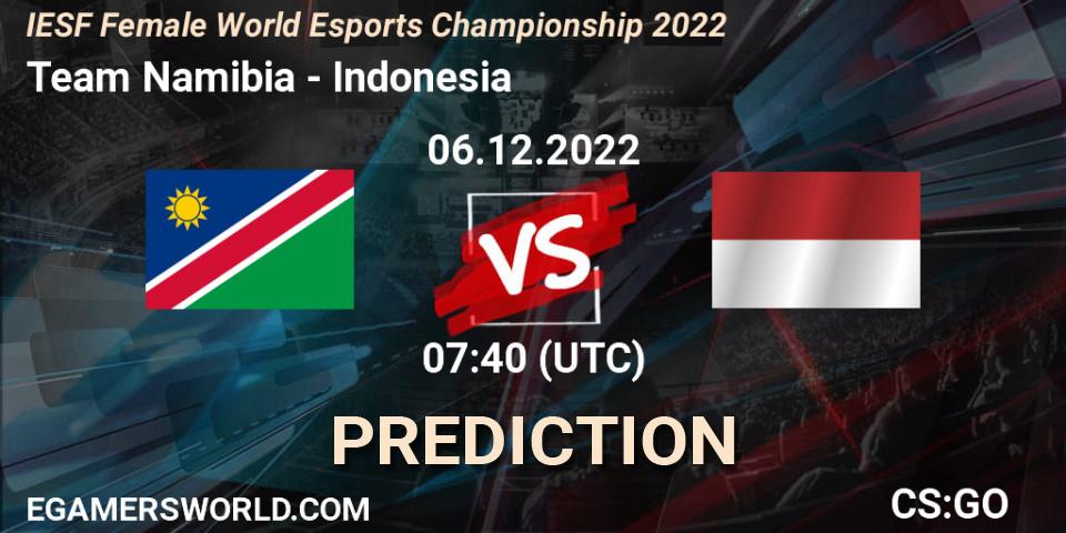 Team Namibia - Indonesia: прогноз. 06.12.2022 at 07:40, Counter-Strike (CS2), IESF Female World Esports Championship 2022
