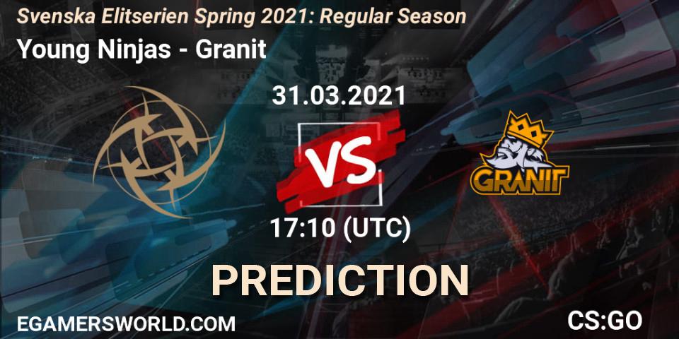 Young Ninjas - Granit: прогноз. 01.04.2021 at 19:00, Counter-Strike (CS2), Svenska Elitserien Spring 2021: Regular Season