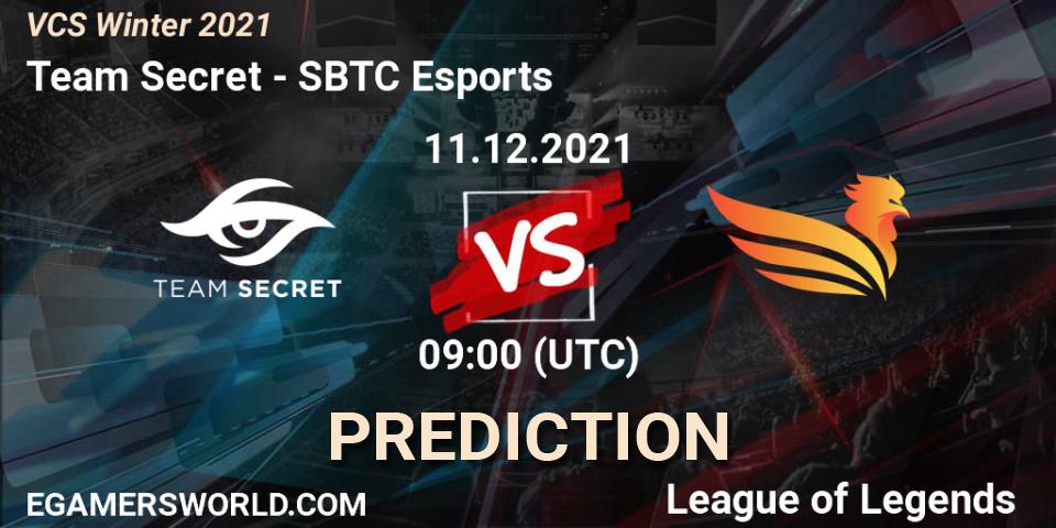 Team Secret - SBTC Esports: прогноз. 11.12.2021 at 09:00, LoL, VCS Winter 2021