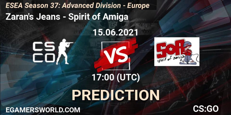 Zaran's Jeans - Spirit of Amiga: прогноз. 15.06.2021 at 17:00, Counter-Strike (CS2), ESEA Season 37: Advanced Division - Europe