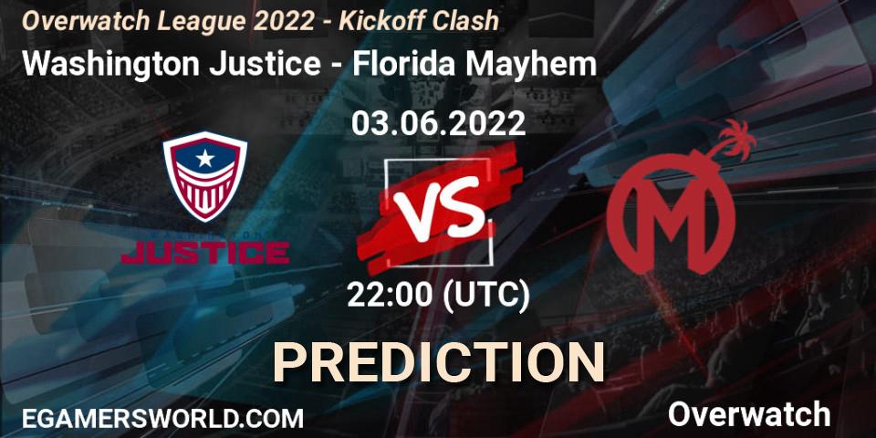 Washington Justice - Florida Mayhem: прогноз. 03.06.22, Overwatch, Overwatch League 2022 - Kickoff Clash