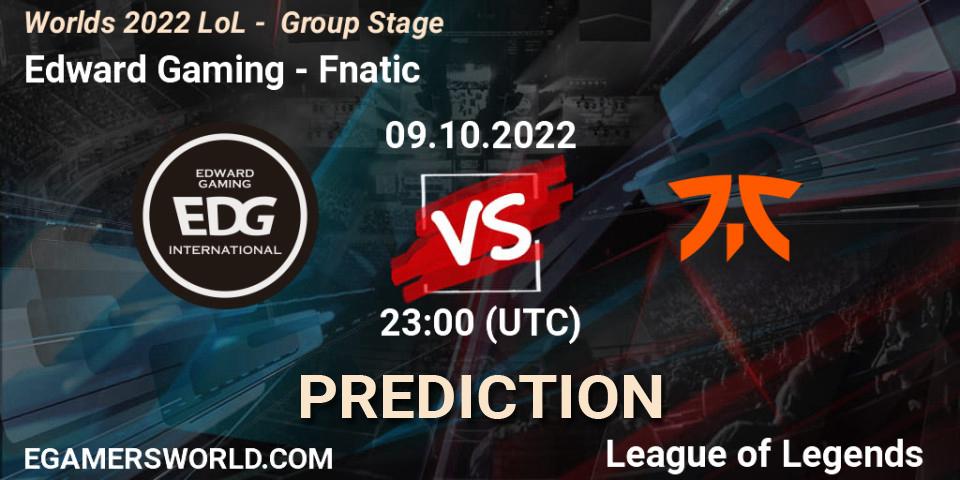 Edward Gaming - Fnatic: прогноз. 09.10.2022 at 23:00, LoL, Worlds 2022 LoL - Group Stage