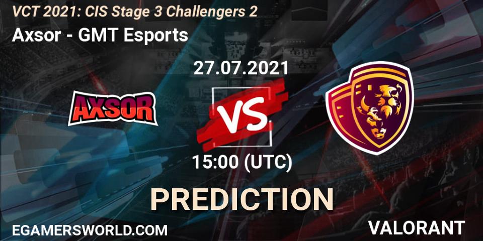 Axsor - GMT Esports: прогноз. 27.07.2021 at 15:00, VALORANT, VCT 2021: CIS Stage 3 Challengers 2