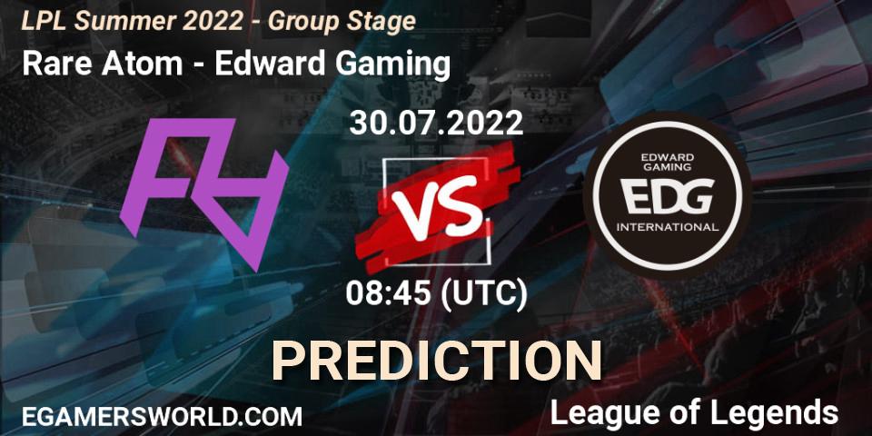 Rare Atom - Edward Gaming: прогноз. 30.07.2022 at 09:00, LoL, LPL Summer 2022 - Group Stage