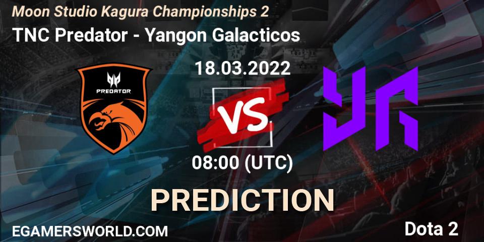 TNC Predator - Yangon Galacticos: прогноз. 18.03.2022 at 08:17, Dota 2, Moon Studio Kagura Championships 2