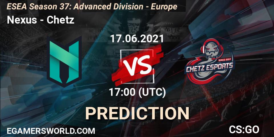 Nexus - Chetz: прогноз. 17.06.2021 at 17:00, Counter-Strike (CS2), ESEA Season 37: Advanced Division - Europe