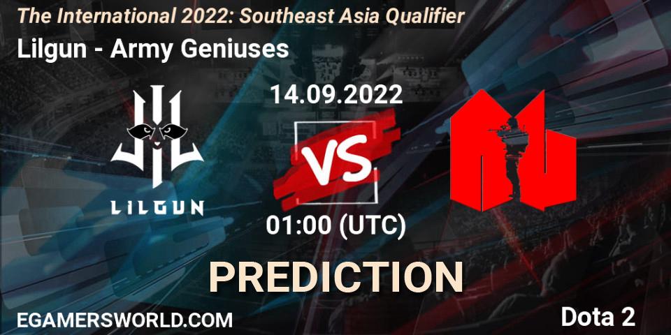 Lilgun - Army Geniuses: прогноз. 14.09.22, Dota 2, The International 2022: Southeast Asia Qualifier
