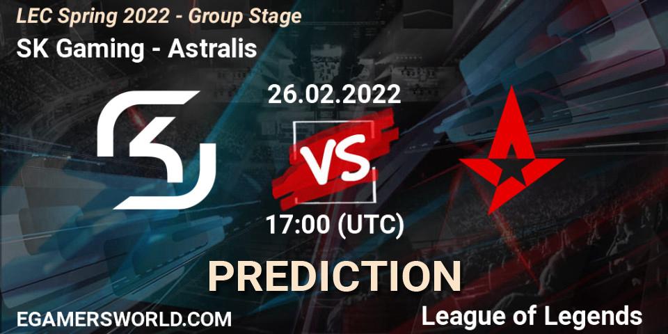 SK Gaming - Astralis: прогноз. 26.02.2022 at 17:00, LoL, LEC Spring 2022 - Group Stage