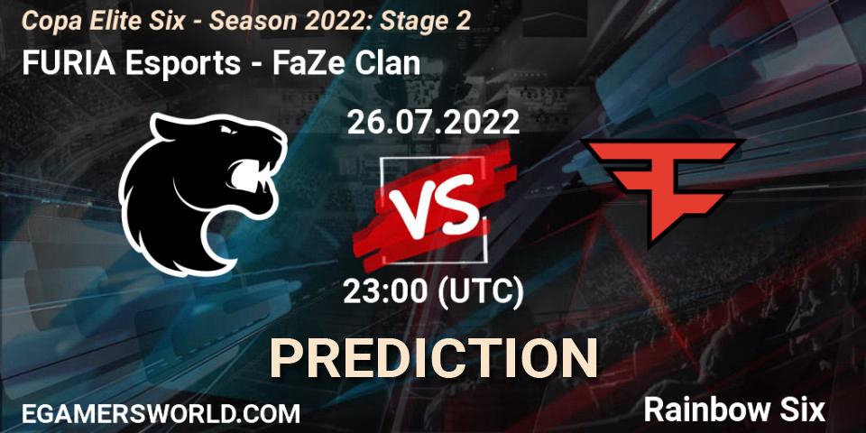 FURIA Esports - FaZe Clan: прогноз. 26.07.2022 at 23:00, Rainbow Six, Copa Elite Six - Season 2022: Stage 2