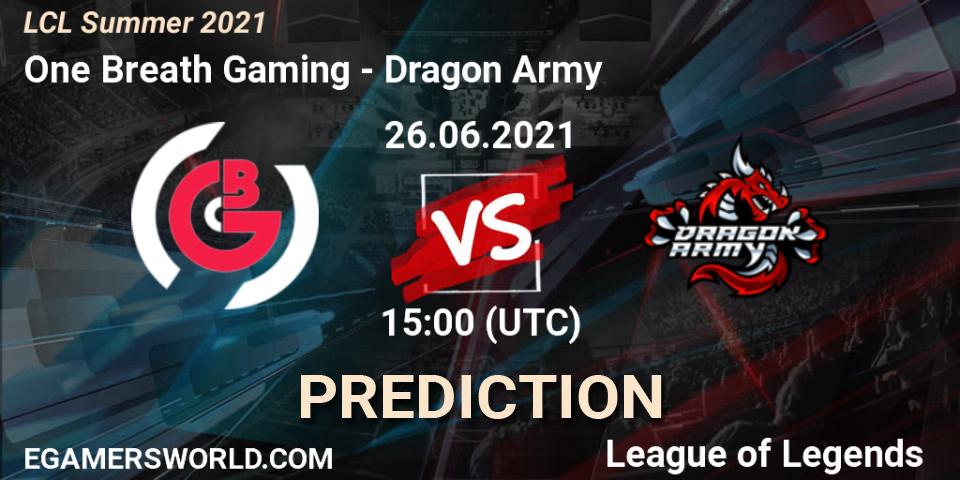 One Breath Gaming - Dragon Army: прогноз. 27.06.21, LoL, LCL Summer 2021