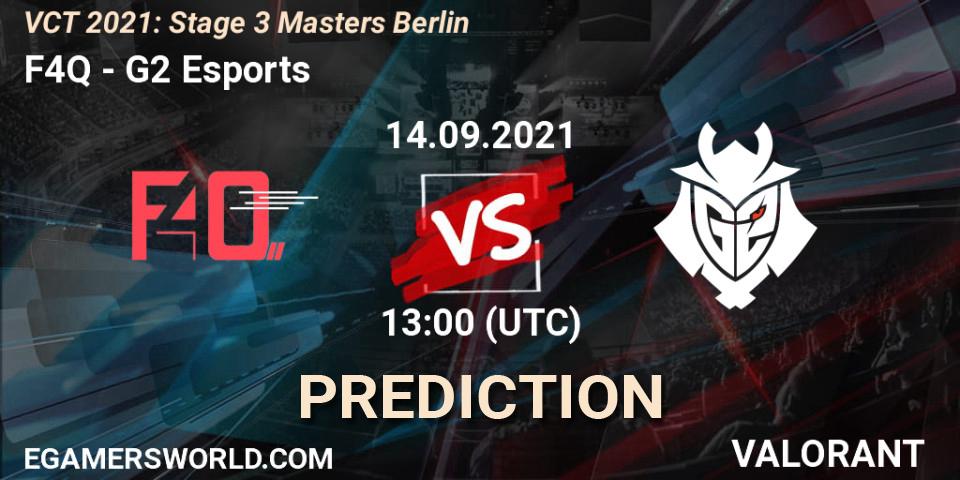F4Q - G2 Esports: прогноз. 14.09.2021 at 13:00, VALORANT, VCT 2021: Stage 3 Masters Berlin