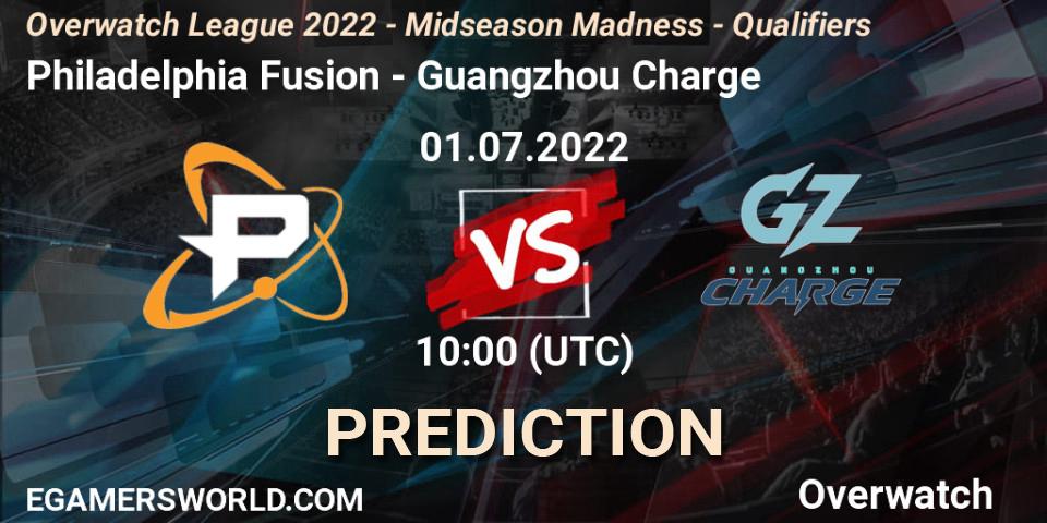 Philadelphia Fusion - Guangzhou Charge: прогноз. 08.07.2022 at 10:00, Overwatch, Overwatch League 2022 - Midseason Madness - Qualifiers