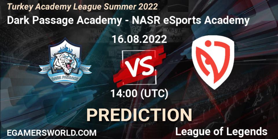Dark Passage Academy - NASR eSports Academy: прогноз. 16.08.2022 at 14:00, LoL, Turkey Academy League Summer 2022