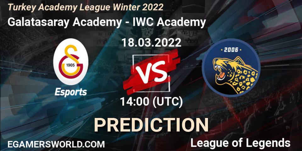 Galatasaray Academy - IWC Academy: прогноз. 18.03.2022 at 14:00, LoL, Turkey Academy League Winter 2022