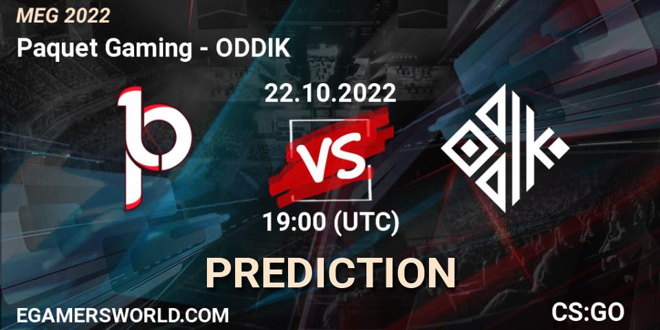 Paquetá Gaming - ODDIK: прогноз. 23.10.2022 at 17:00, Counter-Strike (CS2), MEG 2022