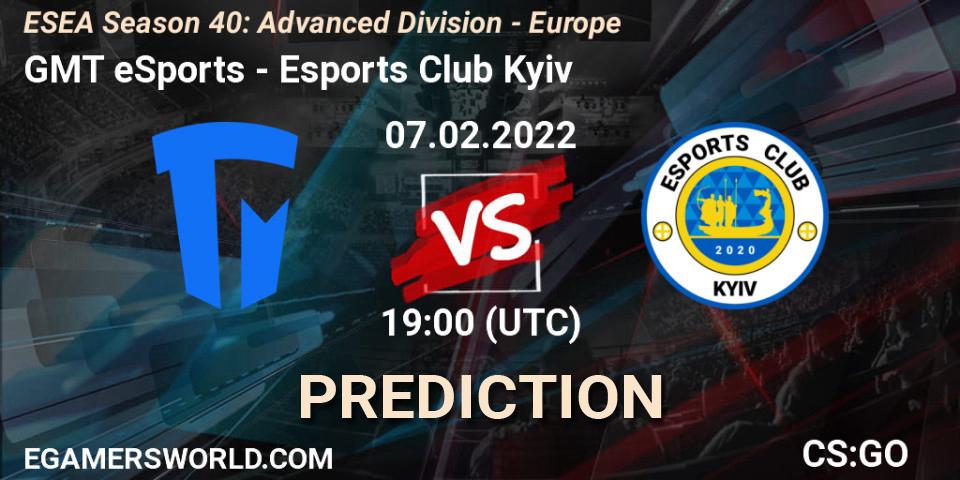 GMT eSports - Esports Club Kyiv: прогноз. 07.02.2022 at 19:00, Counter-Strike (CS2), ESEA Season 40: Advanced Division - Europe