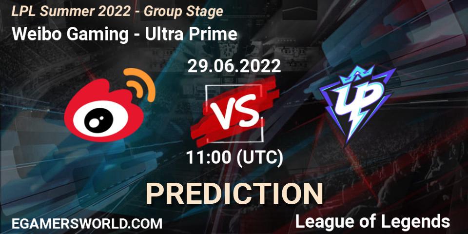 Weibo Gaming - Ultra Prime: прогноз. 29.06.2022 at 11:00, LoL, LPL Summer 2022 - Group Stage