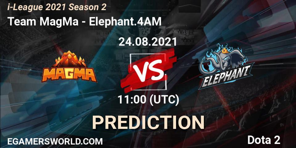 Team MagMa - Elephant.4AM: прогноз. 24.08.2021 at 10:38, Dota 2, i-League 2021 Season 2