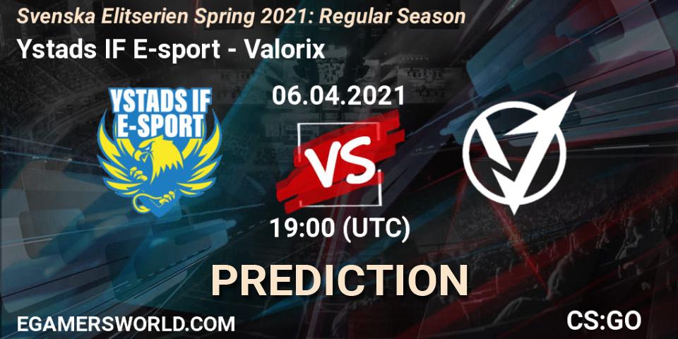 Ystads IF E-sport - Valorix: прогноз. 06.04.2021 at 19:00, Counter-Strike (CS2), Svenska Elitserien Spring 2021: Regular Season