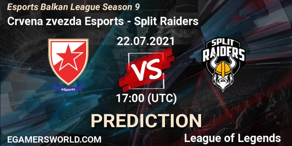Crvena zvezda Esports - Split Raiders: прогноз. 22.07.2021 at 17:00, LoL, Esports Balkan League Season 9