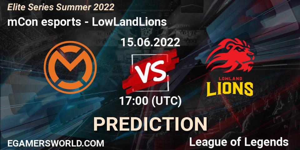 mCon esports - LowLandLions: прогноз. 15.06.2022 at 17:00, LoL, Elite Series Summer 2022